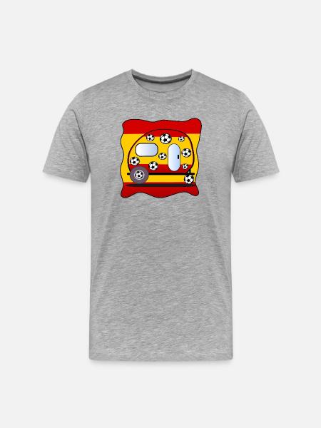 Fußball Camping Spanien - Männer Premium Bio T-Shirt - Grau meliert