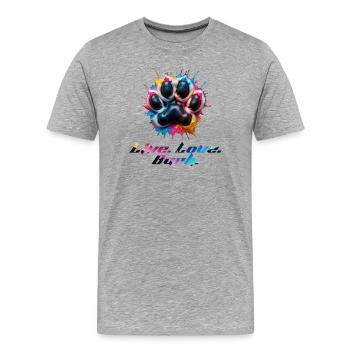 Patte colorée avec des émotions - T-shirt bio Premium Homme - gris chiné - Devant - Damien (186cm)