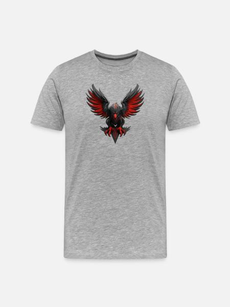 Dark Mythic Eagle Emblem - Men's Premium Organic T-Shirt - heather grey