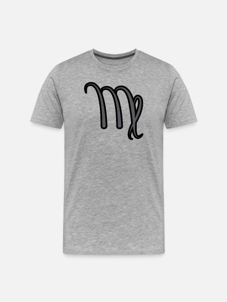 Jungfrau Sternzeichen Symbol Schwarz & Grau - Männer Premium Bio T-Shirt - Grau meliert