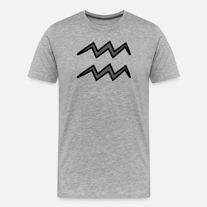 Wassermann Sternzeichen Symbol Schwarz & Grau - Männer Premium Bio T-Shirt - Grau meliert