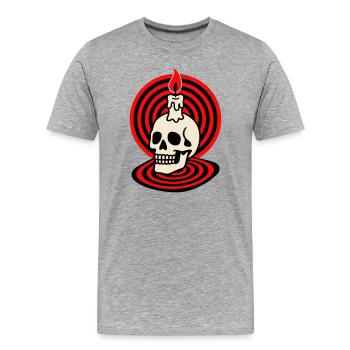 Hypno Skull - Männer Premium Bio T-Shirt - Grau meliert - Vorne - Damien (186cm)