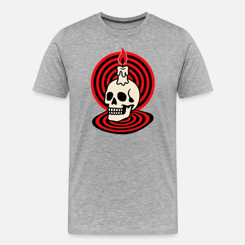 Hypno Skull - Männer Premium Bio T-Shirt - Grau meliert