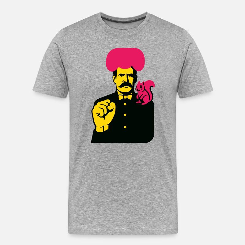 Strange Art Man - Männer Premium Bio T-Shirt - Grau meliert