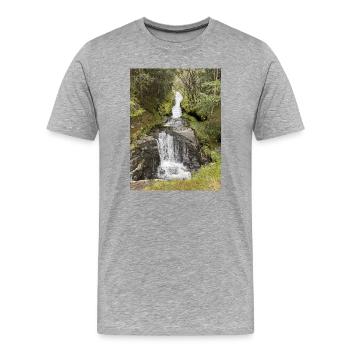 Nature Park Waterfall Design - Men's Premium Organic T-Shirt - heather grey - Front - Damien (186cm)