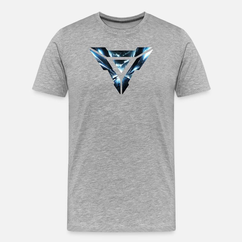 Futuristic Cyber Realm Triangular Design - Men's Premium Organic T-Shirt - heather grey