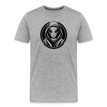 Alien - Men's Premium Organic T-Shirt - heather grey - Front - Damien (186cm)