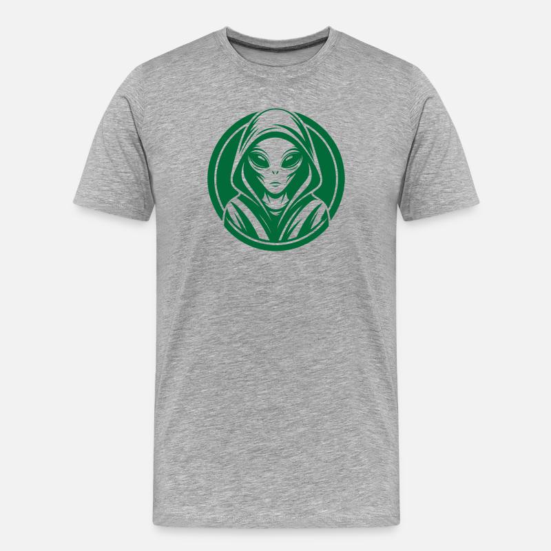 Außerirdischer - Männer Premium Bio T-Shirt - Grau meliert