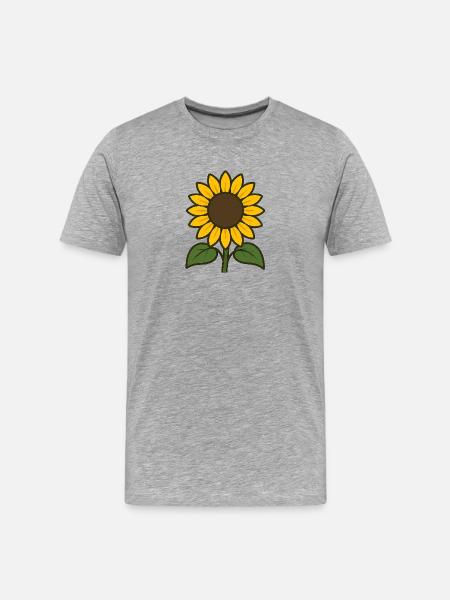 Sonnenblume - Männer Premium Bio T-Shirt - Grau meliert