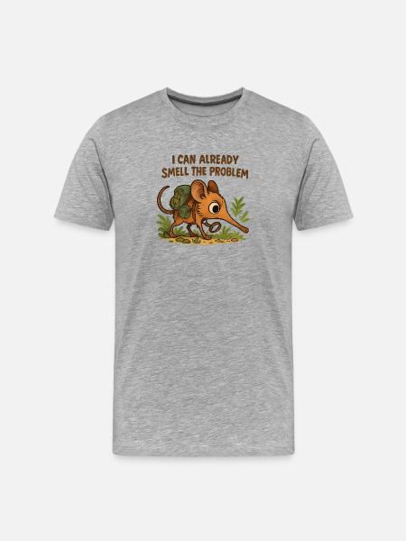 Rüsselhündchen - smell the problem funny animal - Men's Premium Organic T-Shirt - heather grey