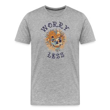 Memento Mori Totenkopf Sunburst Design - Männer Premium Bio T-Shirt - Grau meliert - Vorne - Damien (186cm)