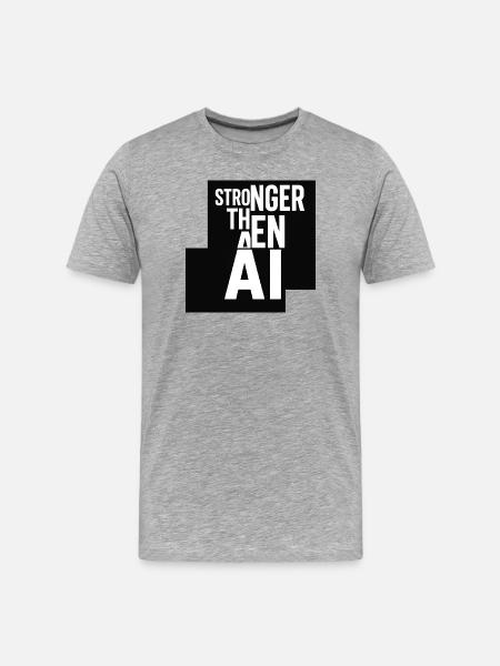 Conception de solidarité Strong Tea AI - T-shirt bio Premium Homme - gris chiné