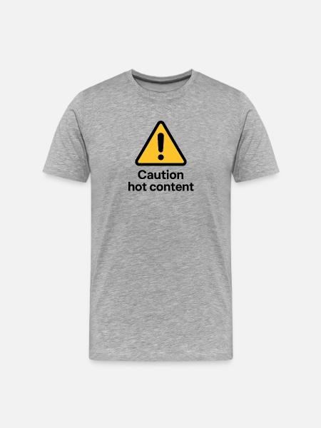 Hot Content Warning - Men's Premium Organic T-Shirt - heather grey