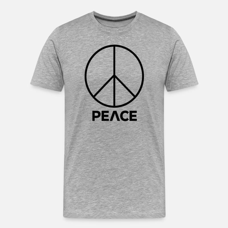 Friedenssymbol Peace Emblem Design - Männer Premium Bio T-Shirt - Grau meliert