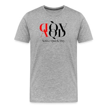 Typographie contrastée avec des formes astucieuses - T-shirt bio Premium Homme - gris chiné - Devant - Damien (186cm)