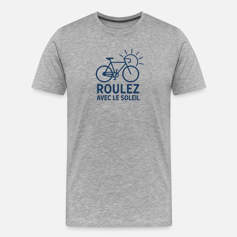 Radfahren im Sommer - Männer Premium Bio T-Shirt - Grau meliert
