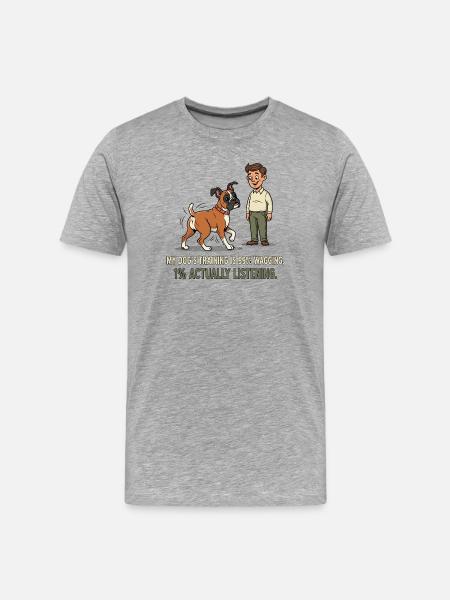 L’éducation de mon chien... - T-shirt bio Premium Homme - gris chiné