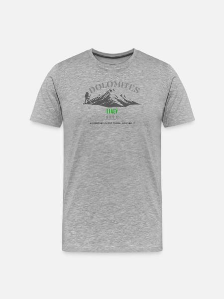Monti Dolomiti Wanderer Italien - Männer Premium Bio T-Shirt - Grau meliert