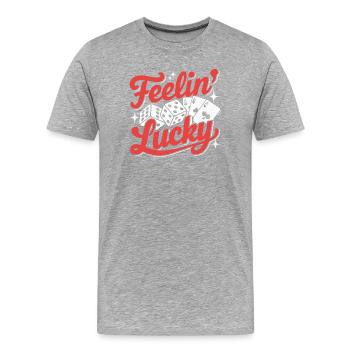 Feelin' Lucky - Men's Premium Organic T-Shirt - heather grey - Front - Damien (186cm)