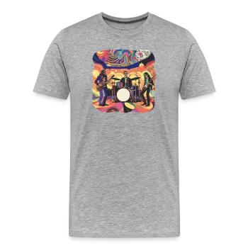 Groupe de rock progressif psychédélique - T-shirt bio Premium Homme - gris chiné - Devant - Damien (186cm)