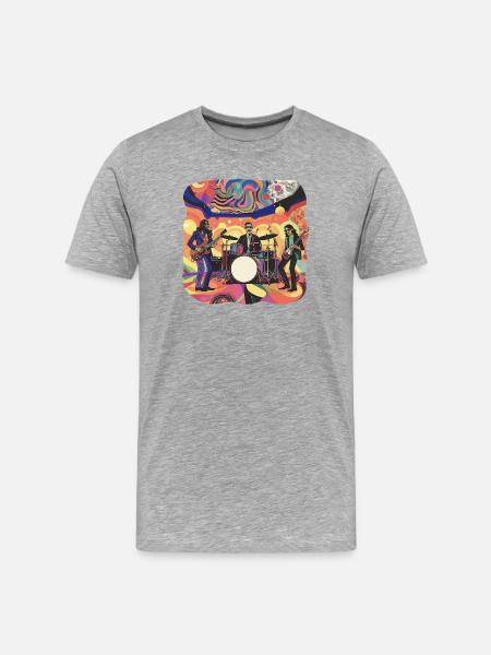 Psychedelic prog rock band - Men's Premium Organic T-Shirt - heather grey