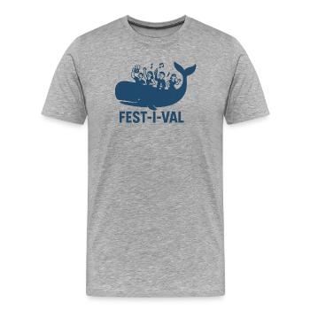 Festival - Männer Premium Bio T-Shirt - Grau meliert - Vorne - Damien (186cm)