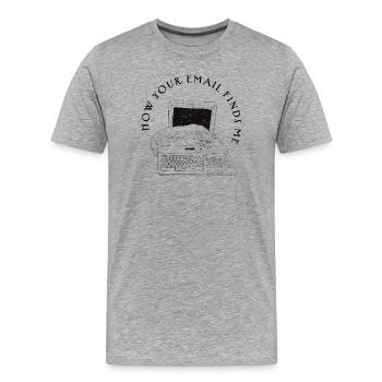 COMMENT TON EMAIL ME TROUVE - T-shirt bio Premium Homme - gris chiné - Devant - Damien (186cm)
