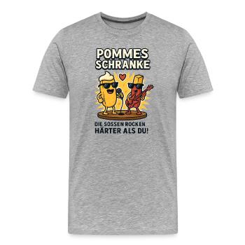 French fries cabinets sauces rock harder than you - Men's Premium Organic T-Shirt - heather grey - Front - Damien (186cm)