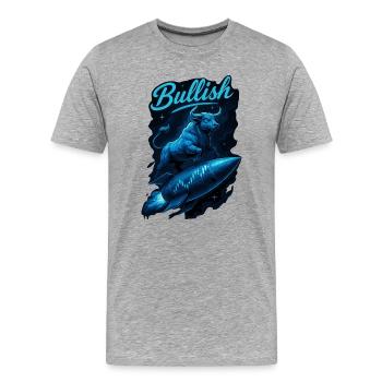 Stock Bull Bull Chart Profit Rocket Gift - T-shirt bio Premium Homme - gris chiné - Devant - Damien (186cm)