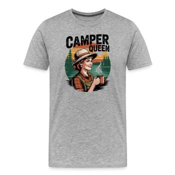 Camping Queen Break Vintage - Men's Premium Organic T-Shirt - heather grey - Front - Damien (186cm)