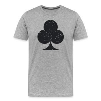 Karte Anzug Clubs Symbol Grunge Textur - Männer Premium Bio T-Shirt - Grau meliert - Vorne - Damien (186cm)