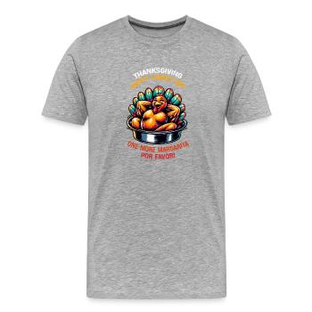 Thanksgiving Turkey Margarita Design - T-shirt bio Premium Homme - gris chiné - Devant - Damien (186cm)