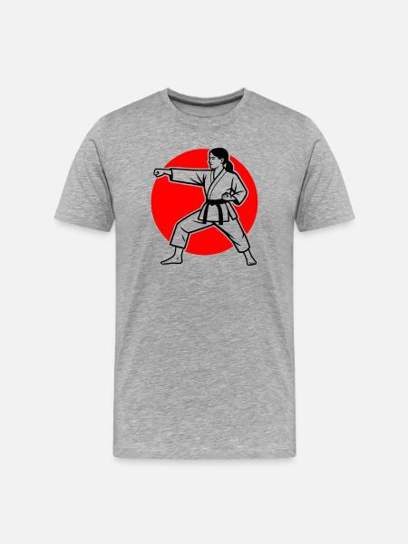 Karate Oi-Zuki - Men's Premium Organic T-Shirt - heather grey