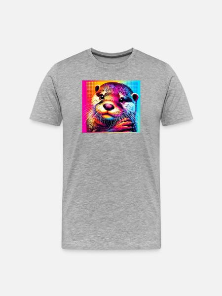 otter - Men's Premium Organic T-Shirt - heather grey