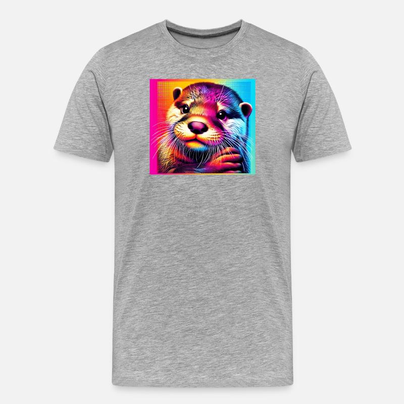Otter - Männer Premium Bio T-Shirt - Grau meliert