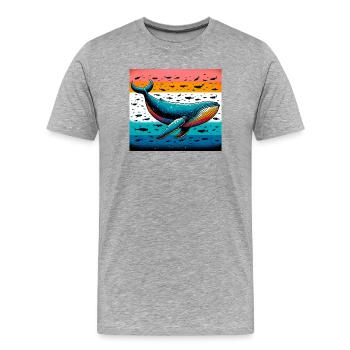 Wal - Männer Premium Bio T-Shirt - Grau meliert - Vorne - Damien (186cm)