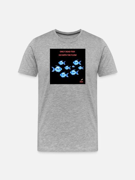 Only dead fish - Men's Premium Organic T-Shirt - heather grey