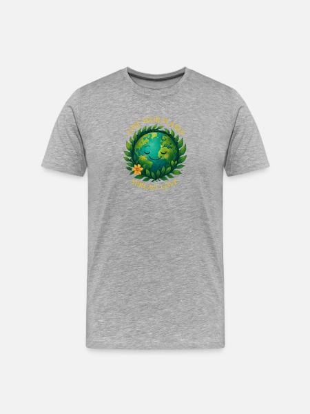 Liebe deinen Planeten - Männer Premium Bio T-Shirt - Grau meliert