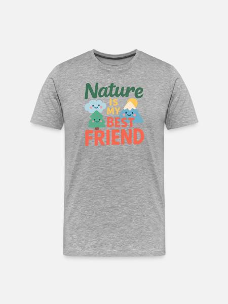 Nature is my best friend - Men's Premium Organic T-Shirt - heather grey