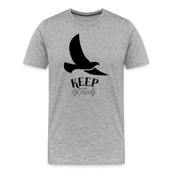 Keep_going - Männer Premium Bio T-Shirt - Grau meliert - Vorne - Damien (186cm)