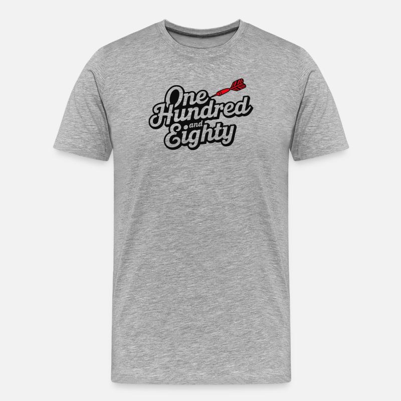 Darts Einhundertachtzig - Männer Premium Bio T-Shirt - Grau meliert