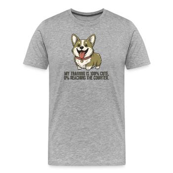 Mein Training ist 100% süß, 0% den Tresen erreiche - Männer Premium Bio T-Shirt - Grau meliert - Vorne - Damien (186cm)