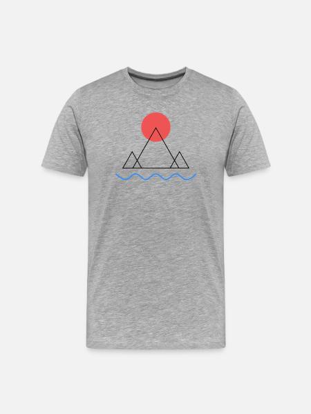 Minimal mountain - Men's Premium Organic T-Shirt - heather grey