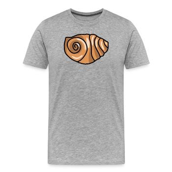 Franzbrötchen Hamburg Bäcker Kaffee Gebäck Franz - Men's Premium Organic T-Shirt - heather grey - Front - Damien (186cm)