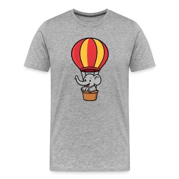 Cute Elephant Balloon Kids Design - Men's Premium Organic T-Shirt - heather grey - Front - Damien (186cm)