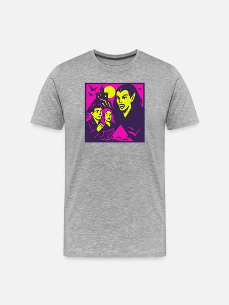 Grusel Nostalgie - Männer Premium Bio T-Shirt - Grau meliert