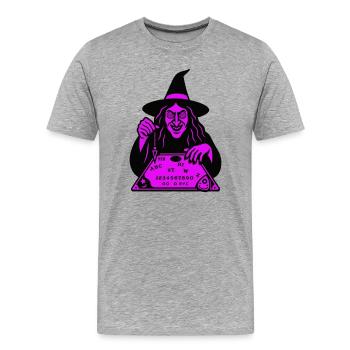 Planche de sorcière hypnotique - T-shirt bio Premium Homme - gris chiné - Devant - Damien (186cm)
