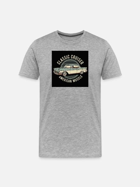 Classic American Muscle Cruiser - Men's Premium Organic T-Shirt - heather grey