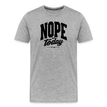 N O P E - T-shirt bio Premium Homme - gris chiné - Devant - Damien (186cm)