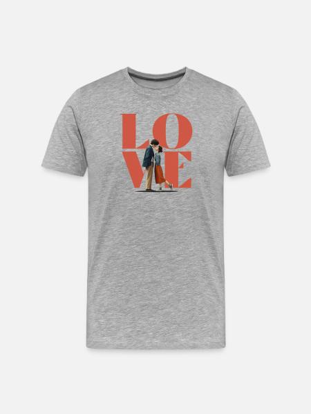 Love couple - Men's Premium Organic T-Shirt - heather grey